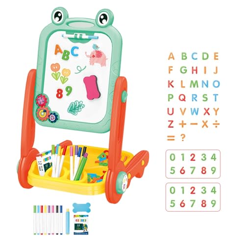 YIZITU Doppeloberflächen Magnetische Zeichenbrett Mit Stabiler Basiskartoon Staffelei Für Kinder Lernen Und Fantasie Kritzelchenspielzeug Doppelseitiges Magnetschildbrett von YIZITU