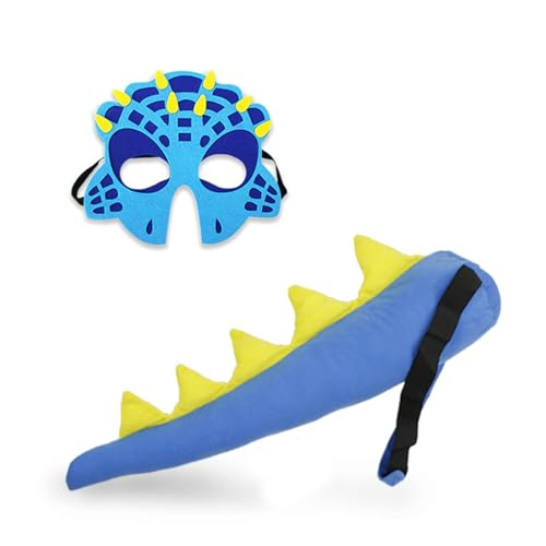 YIZITU Drachenschwanz-Dinosaurier-Masken für Kinder, Jungen, Mädchen, Drachen-Kostüm, Requisiten, Maskerade, Halloween, Rolle für Spielparty, Fa YIZITU Drachenschwanz-Dinosaurier-Masken für Kinder, Jungen, Mädchen, Drachen-Kostüm, Requisiten, Maskerade, Halloween, Rolle für Spielparty, Fa von YIZITU
