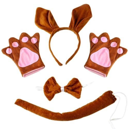 YIZITU Eichhörnchen-Kostüm-Set, Tierohren und Schwanz, Eichhörnchen, Kostüm-Zubehör, Ohr-Stirnband, Schleife, Halloween, Cosplay, Requisiten YIZITU Eichhörnchen-Kostüm-Set, Tierohren und Schwanz, Eichhörnchen, Kostüm-Zubehör, Ohr-Stirnband, Schleife, Halloween, Cosplay, Requisiten von YIZITU