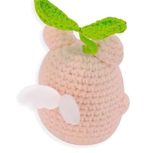 YIZITU Einzigartige handgefertigte Schweinepuppe mit Karte, Schreibtischplatte, handgefertigte Strickpuppen, fliegende Häkeldekoration von YIZITU