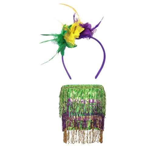YIZITU Elegantes 2-teiliges Karnevalskostüm-Zubehör-Set mit verstellbarem und elastischem Taillenrock, Festival-Partyzubehör YIZITU Elegantes 2-teiliges Karnevalskostüm-Zubehör-Set mit verstellbarem und elastischem Taillenrock, Festival-Partyzubehör von YIZITU