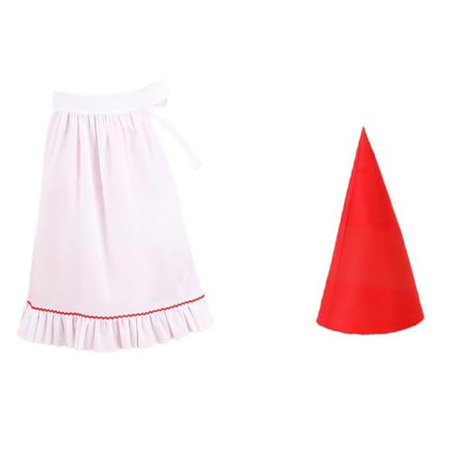 YIZITU Elfenkostüm, Zwergenkostüme, Filz, Zwerghüte, Rüschen, halbe Taille, Schürze für Halloween, Weihnachten, Party, Cosplay, Verkleidung, Gartenzwerge, Kostüm, Erwachsene von YIZITU