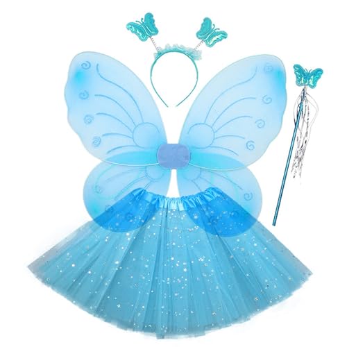 YIZITU Fairy Princess Kostüm Set Gehört Stirnband Schmetterling Fairy Flügel Tutu Rock Schmetterlingsstab Für 2-12 Jahre Mädchen Kostüm Für Mädchen Baby YIZITU Fairy Princess Kostüm Set Gehört Stirnband Schmetterling Fairy Flügel Tutu Rock Schmetterlingsstab Für 2-12 Jahre Mädchen Kostüm Für Mädchen Baby von YIZITU