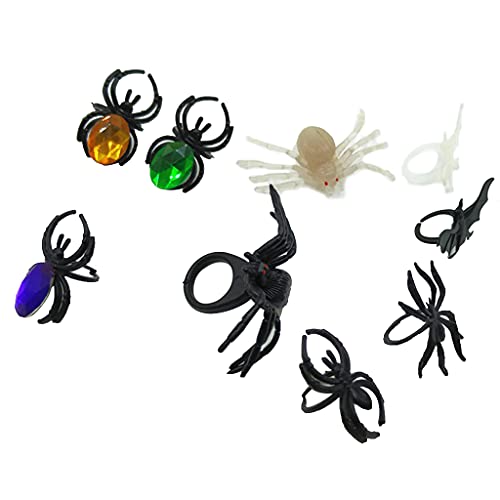 YIZITU Fledermäuse Klingeln Halloween Party Gefälligkeiten Für Kinder Für Kreative Spinnengeschenke Spielen Dunkeln Mit Mehreren Halloween Fingerspielzeug Mit Mehreren Typen von YIZITU