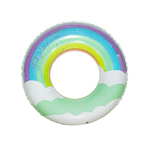YIZITU Förderbares Schwimmen Notwendiger Spiele Set Rainbow Schwimmringspielzeug Sommerpool Party Wassersport Für Poolparty/Spiel/schwimmende Transparente Schwimmring von YIZITU