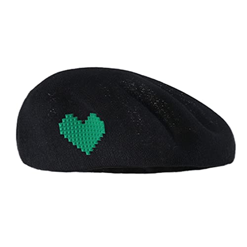 YIZITU Frauen Mädchen Bereter Französischer Künstler Warmer Samt Winter Hat Cap Vintage Plain Baskenhüte Stickerei Herzmuster Feste Farbe Verstellbarer Für Frauen Mit Kleinen Köpfen Für Den Winter von YIZITU