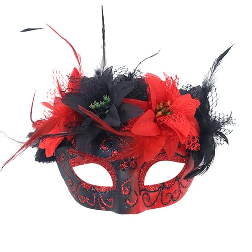 YIZITU Gefiederte Maskerade, Halloween, Cosplay, halbes Gesicht für Damen und Herren, Halloween, Maskerade Halloween YIZITU Gefiederte Maskerade, Halloween, Cosplay, halbes Gesicht für Damen und Herren, Halloween, Maskerade Halloween von YIZITU