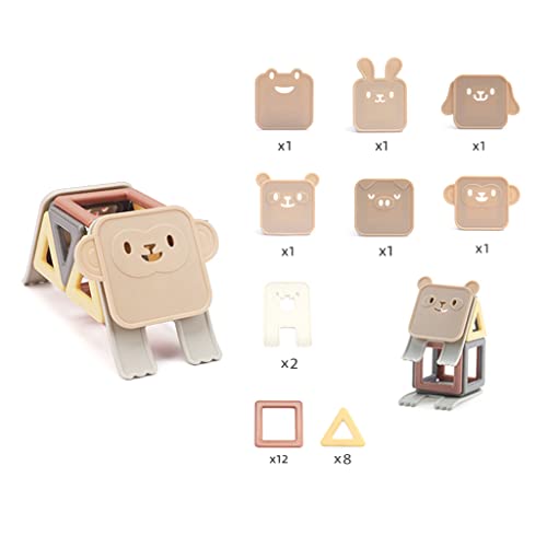 YIZITU Gehirnentwicklung Spielzeug 3-D Puzzle Block Für W/Bunfle Magnete Cartoon Form Für Kinder Lernende Lernstapelblöcke Kleinkinder Lernen von YIZITU
