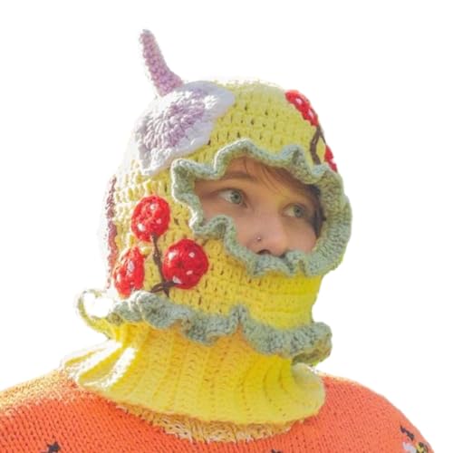 YIZITU Gestrickte Mütze mit Horn, Halswärmer, Räubermütze, Cosplay, Halloween, Party, Halloween, für Herren YIZITU Gestrickte Mütze mit Horn, Halswärmer, Räubermütze, Cosplay, Halloween, Party, Halloween, für Herren von YIZITU