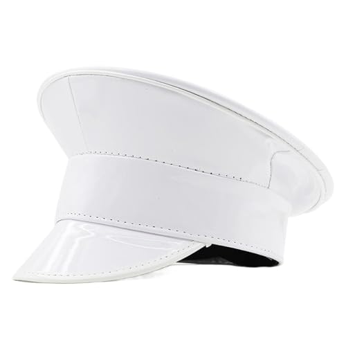 YIZITU Glitzernder Marine-Hut für Damen, PU-Leder, flache Kappe, für Junggesellinnenabschied, Musikfestival, Karneval, Kostümhut YIZITU Glitzernder Marine-Hut für Damen, PU-Leder, flache Kappe, für Junggesellinnenabschied, Musikfestival, Karneval, Kostümhut von YIZITU