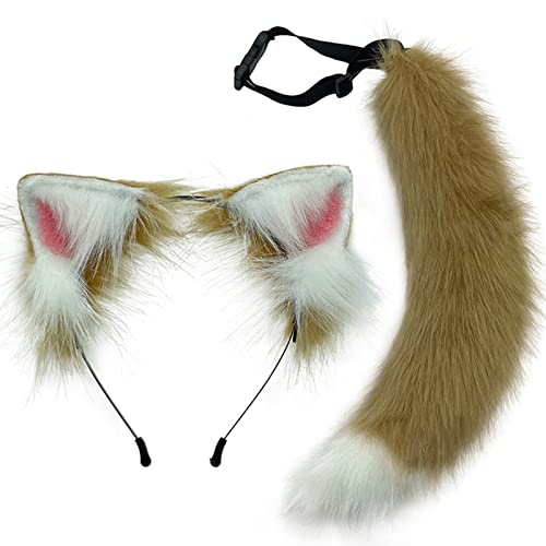 YIZITU Haarreif für Mädchen, pelzig, Tierohren, Schwanz, Plüsch, Kätzchenohren, niedlicher Party-Kopfschmuck, Anime, Cosplay, Party, Haarschmuck YIZITU Haarreif für Mädchen, pelzig, Tierohren, Schwanz, Plüsch, Kätzchenohren, niedlicher Party-Kopfschmuck, Anime, Cosplay, Party, Haarschmuck von YIZITU