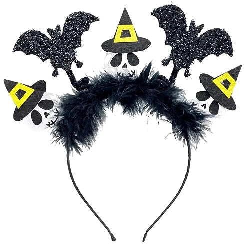 YIZITU Haarreif mit Flügel- und Totenkopf- und Kürbis-Dekor, für Damen, Spa, Waschgesicht, Stirnband für Fotoshootings, Halloween, Party, Haarschmuck, Fledermausflügel, Haarband YIZITU Haarreif mit Flügel- und Totenkopf- und Kürbis-Dekor, für Damen, Spa, Waschgesicht, Stirnband für Fotoshootings, Halloween, Party, Haarschmuck, Fledermausflügel, Haarband von YIZITU