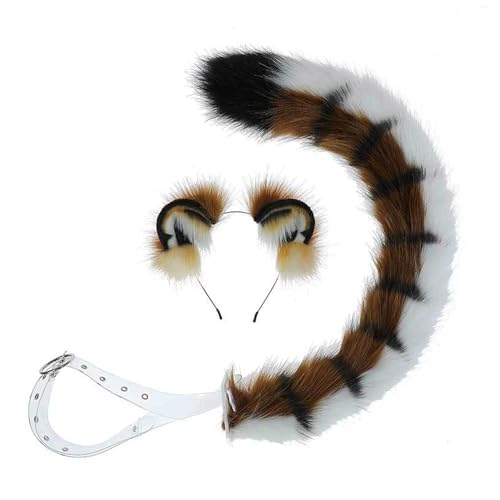 YIZITU Haarreif und Schwanz mit künstlichen Tierohren, Kostüm für Party, Halloween, Cosplay, Unisex, Kinder, Erwachsene YIZITU Haarreif und Schwanz mit künstlichen Tierohren, Kostüm für Party, Halloween, Cosplay, Unisex, Kinder, Erwachsene von YIZITU