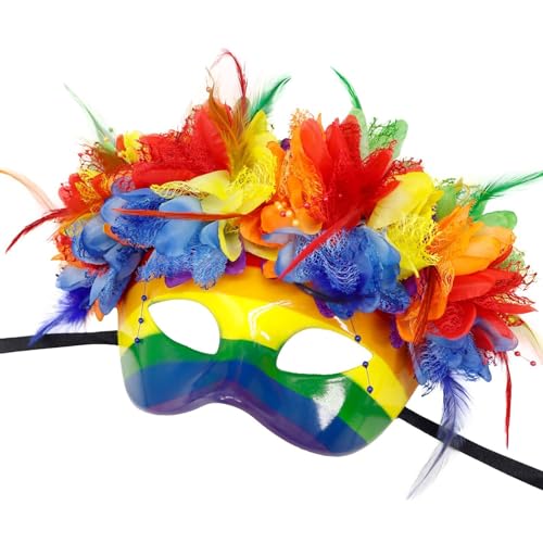 YIZITU Halbgesichts-Maskerade, Regenbogen-Maskerade, Abend, Bälle, Karneval, Halloween, Party, Karneval YIZITU Halbgesichts-Maskerade, Regenbogen-Maskerade, Abend, Bälle, Karneval, Halloween, Party, Karneval von YIZITU