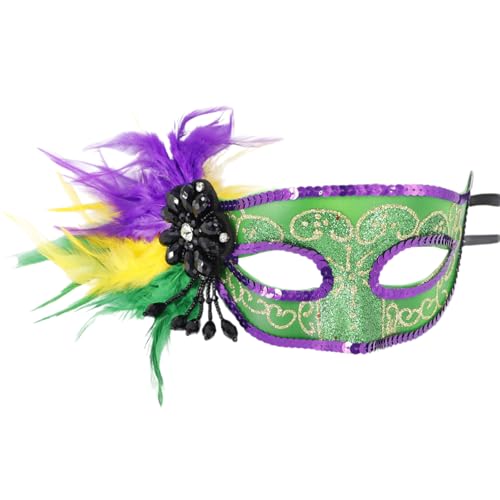 YIZITU Halloween-Kostüm, Venezianer, Halbgesicht, Karneval, Party, gefiedert YIZITU Halloween-Kostüm, Venezianer, Halbgesicht, Karneval, Party, gefiedert von YIZITU