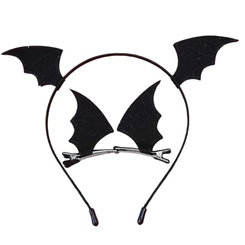 YIZITU Halloween Teufelshörner Stirnband 3pcs Kopfschmuck und Haarspange Set Cosplay Haarschmuck für Kostümpartys Halloween Teufelshörner von YIZITU