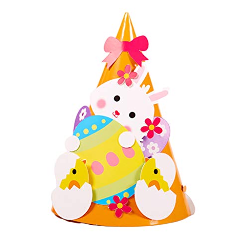 YIZITU Handgefertigter Osterhut aus Papier für Kinder, mit Aufklebern, Urlaub, Cartoon, Partyzubehör YIZITU Handgefertigter Osterhut aus Papier für Kinder, mit Aufklebern, Urlaub, Cartoon, Partyzubehör von YIZITU