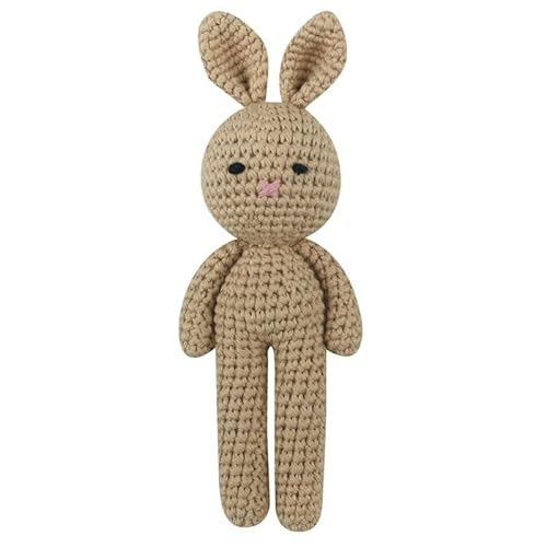 YIZITU Handgefertigtes Babyspielzeug aus Baumwolle gehäkelt Hasenpuppe niedliches Stofftier weiches maschinenwaschbares Kaninchenspielzeug für Neugeborene von YIZITU