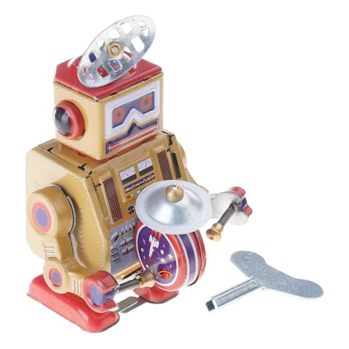 YIZITU Handwerk Roboter Tin Schlagzeugermodell Klassische Windup Spielzeug Vintage Nostalgic Post-80s Charme Für Sammler Nostalgic Roboter Geschenk von YIZITU