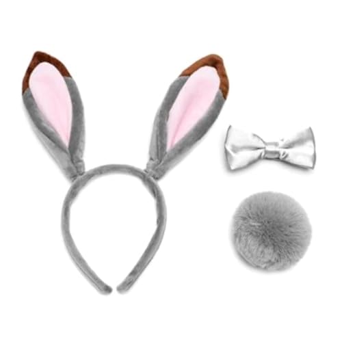 YIZITU Hasenohren, Stirnbänder mit Schwanz, Fliege, Set, Kaninchen, Ohren, Haarreifen, Kaninchen, Haarbänder, Kaninchen, Kostüm-Set für Party YIZITU Hasenohren, Stirnbänder mit Schwanz, Fliege, Set, Kaninchen, Ohren, Haarreifen, Kaninchen, Haarbänder, Kaninchen, Kostüm-Set für Party von YIZITU