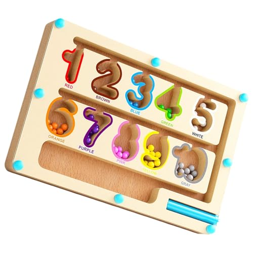 YIZITU Holzmagnetnummer Mazes Lernspiel Für Kinder Von 3+ Bildungsspielzeugverfolgung Zahlen Mazes Counting Board Tracing Nummer Counting Board von YIZITU