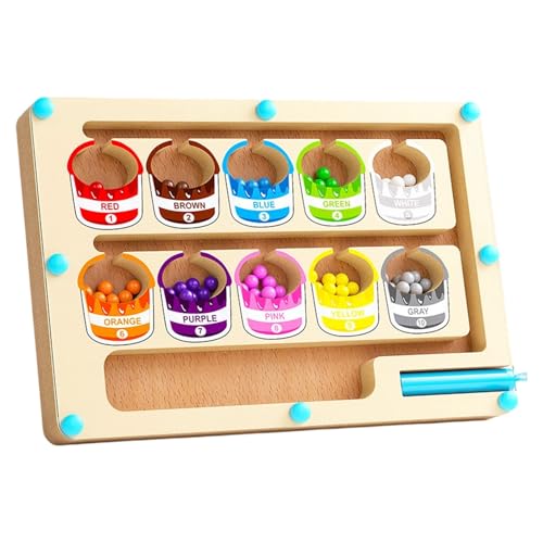 YIZITU Holzmagnetnummer Mazes Lernspiel Für Kinder Von 3+ Bildungsspielzeugverfolgung Zahlen Mazes Counting Board Tracing Nummer Counting Board von YIZITU