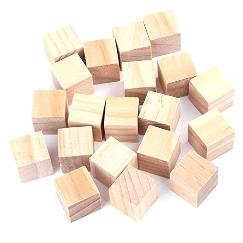 YIZITU Holzwürfel Bausteine Spielzeugstapelblock Natürliche Unvollendete Blöcke Toy Für Vorschule 20pcs Weiches Stapelbaby von YIZITU