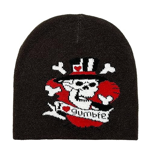 YIZITU Hut Slouchy Hip Hop Warm Halloween Zubehör Slouchy High School Teens Skull von YIZITU