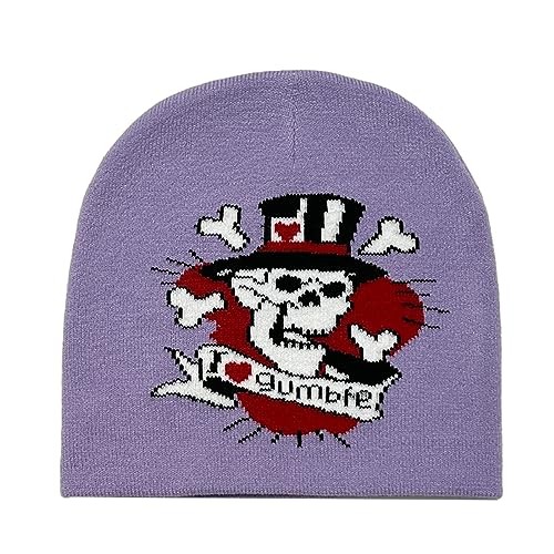 YIZITU Hut Slouchy Hip Hop Warm Halloween Zubehör Slouchy High School Teens Skull von YIZITU