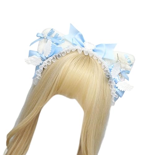 YIZITU Kätzchen-Stirnbänder, Cosplay, Schleifen, Flügel, Katzen, Ohren, Haarbänder, Kopfbedeckung, Make-up, Waschen, Gesicht, Haarbänder, Geburtstagsparty von YIZITU