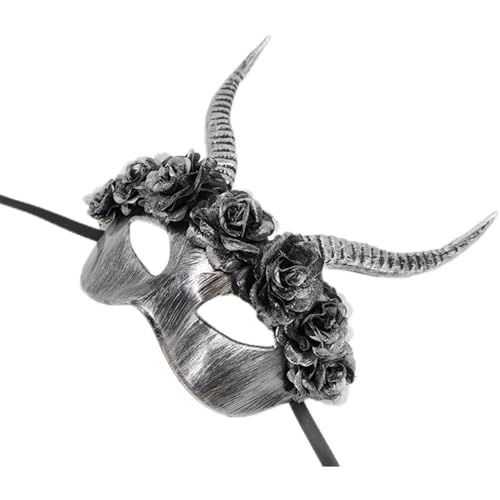 YIZITU Karnevals-Maskerade, halbes Gesicht, gruselige Hörner, Halloween, Party, Karneval, Teufel YIZITU Karnevals-Maskerade, halbes Gesicht, gruselige Hörner, Halloween, Party, Karneval, Teufel von YIZITU
