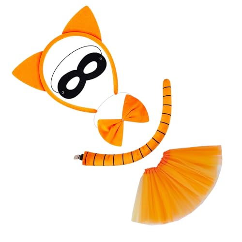 YIZITU Katzenkostüm-Set, Katzenohren, Stirnbänder, Schwanz, Fliege, Tutu, Rock, Tier-Kostüme, Cosplay, für Halloween, Weihnachten, Party YIZITU Katzenkostüm-Set, Katzenohren, Stirnbänder, Schwanz, Fliege, Tutu, Rock, Tier-Kostüme, Cosplay, für Halloween, Weihnachten, Party von YIZITU