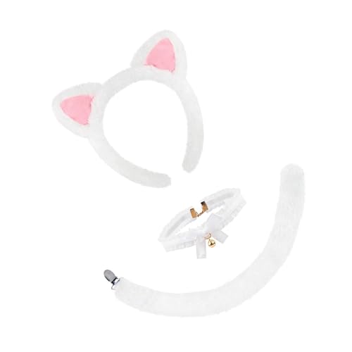 YIZITU Katzenkostüm-Set, Katzenohren, Stirnbänder, Schwanz, Glocken, Choker, Tutu, Rock, Tier-Kostüme, Cosplay, für Halloween, Weihnachten, Party YIZITU Katzenkostüm-Set, Katzenohren, Stirnbänder, Schwanz, Glocken, Choker, Tutu, Rock, Tier-Kostüme, Cosplay, für Halloween, Weihnachten, Party von YIZITU