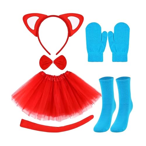YIZITU Katzenkostüm-Set, Katzenohren, Stirnband, Fliege, Schwanz, Handschuhe, Socken, Tier-Cosplay-Outfit für Kinder, Jungen, Mädchen, Weihnachten, Halloween YIZITU Katzenkostüm-Set, Katzenohren, Stirnband, Fliege, Schwanz, Handschuhe, Socken, Tier-Cosplay-Outfit für Kinder, Jungen, Mädchen, Weihnachten, Halloween von YIZITU