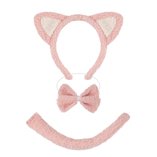 YIZITU Katzenkostüm-Set, Zubehör, Katzenohren, Stirnbänder, Schwanz, Fliege, Tierkostüme, Cosplay, Kostüme für Halloween, Weihnachten, Party YIZITU Katzenkostüm-Set, Zubehör, Katzenohren, Stirnbänder, Schwanz, Fliege, Tierkostüme, Cosplay, Kostüme für Halloween, Weihnachten, Party von YIZITU