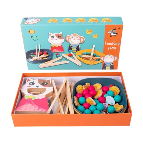 YIZITU Kinder Cartoon Begleiten Spielzeug Niedlichen Bären Geformte So Zu Tun Um Fütterung Spielzeug Langeweile Food Grade Holzmaterial Learning Games Für Kleinkinder Lernspiele Zu Erleichtern von YIZITU