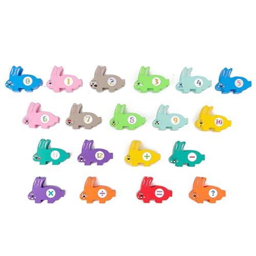 YIZITU Kinder Game Holzstapelblöcke Spielzeug Spielzeug Multifunktionales Accessoires Kaninchen Animal Vorschultisch Geschenke Kinderblöcke von YIZITU