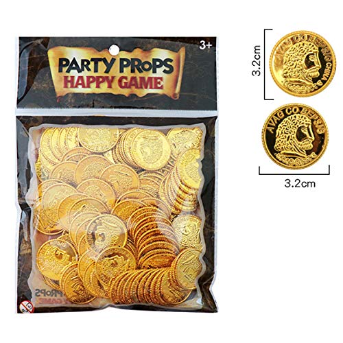 YIZITU Kinder Interactive Treasure Accessoires Bildung Für Spielen Lustiges Tischspielzeug Innen/Outdoor Versorgung Piraten Goldmünzen Plastik Set von YIZITU