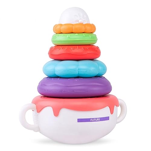 YIZITU Kinder Logisches Denken Sensorisches Spielzeug Stapelung Matching Bildungsmodell Rainbow Tower Toy Training Stapelspiele Für Kleinkinder Kinder Familien Erwachsene Kellner von YIZITU