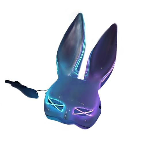 YIZITU LED-beleuchtetes Kaninchengesicht für Damen, Kaninchengesicht, Kostümzubehör, Halloween, LED-beleuchtetes Gesicht YIZITU LED-beleuchtetes Kaninchengesicht für Damen, Kaninchengesicht, Kostümzubehör, Halloween, LED-beleuchtetes Gesicht von YIZITU