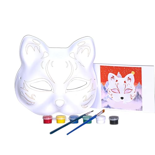 YIZITU Maskerade Gesicht Handgemalt Fuchs Gesicht Katzen Gesicht für Halloween Cosplay Unlackiertes Gesicht YIZITU Maskerade Gesicht Handgemalt Fuchs Gesicht Katzen Gesicht für Halloween Cosplay Unlackiertes Gesicht von YIZITU