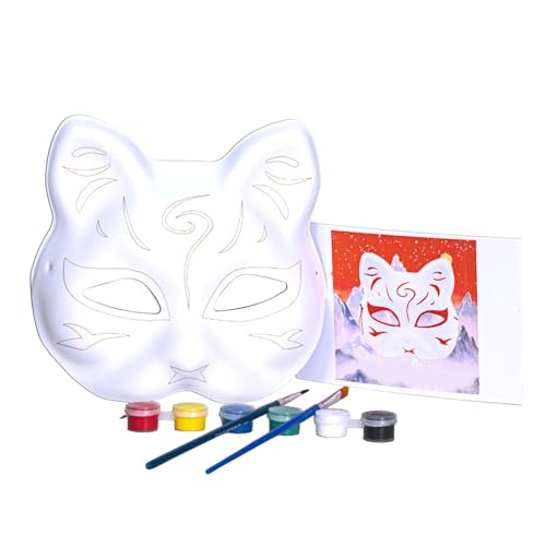 YIZITU Maskerade Gesicht Handgemalt Fuchs Gesicht Katzen Gesicht für Halloween Cosplay Unlackiertes Gesicht YIZITU Maskerade Gesicht Handgemalt Fuchs Gesicht Katzen Gesicht für Halloween Cosplay Unlackiertes Gesicht von YIZITU