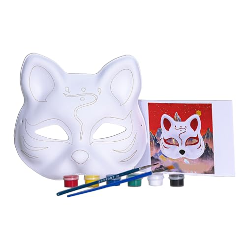 YIZITU Maskerade Gesicht Handgemalt Fuchs Gesicht Katzen Gesicht für Halloween Cosplay Unlackiertes Gesicht YIZITU Maskerade Gesicht Handgemalt Fuchs Gesicht Katzen Gesicht für Halloween Cosplay Unlackiertes Gesicht von YIZITU