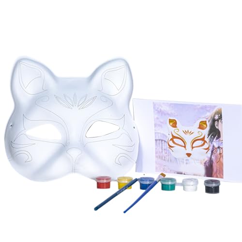 YIZITU Maskerade Gesicht Handgemalt Fuchs Gesicht Katzen Gesicht für Halloween Cosplay Unlackiertes Gesicht YIZITU Maskerade Gesicht Handgemalt Fuchs Gesicht Katzen Gesicht für Halloween Cosplay Unlackiertes Gesicht von YIZITU