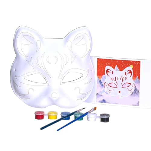 YIZITU Maskerade Gesicht Handgemalt Fuchs Gesicht Katzen Gesicht für Halloween Cosplay Unlackiertes Gesicht YIZITU Maskerade Gesicht Handgemalt Fuchs Gesicht Katzen Gesicht für Halloween Cosplay Unlackiertes Gesicht von YIZITU