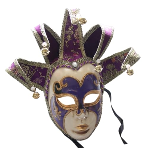 YIZITU Maskerade mit Glocken, Vintage-Komödie, Maskerade, Dekoration für Männer und Frauen, Halloween, Cosplay YIZITU Maskerade mit Glocken, Vintage-Komödie, Maskerade, Dekoration für Männer und Frauen, Halloween, Cosplay von YIZITU
