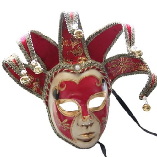 YIZITU Maskerade mit Glocken, Vintage-Komödie, Maskerade, Dekoration für Männer und Frauen, Halloween, Cosplay YIZITU Maskerade mit Glocken, Vintage-Komödie, Maskerade, Dekoration für Männer und Frauen, Halloween, Cosplay von YIZITU