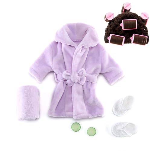 YIZITU Neugeborenenkostüm für Fotografie, atmungsaktiver Bademantel, lockiges Haar, Kopfbedeckung, Fotokleidung, Foto-Outfits, Baby-Requisiten, Neugeborenen-Fotografie-Set YIZITU Neugeborenenkostüm für Fotografie, atmungsaktiver Bademantel, lockiges Haar, Kopfbedeckung, Fotokleidung, Foto-Outfits, Baby-Requisiten, Neugeborenen-Fotografie-Set von YIZITU