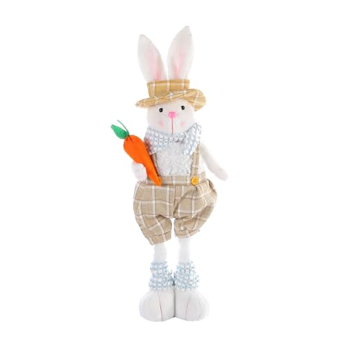 YIZITU Osterdekoration, lange Ohren, Stehpuppe, schöne handgefertigte männliche/weibliche Plüschpuppe für Heimdekoration und zum Verschenken YIZITU Osterdekoration, lange Ohren, Stehpuppe, schöne handgefertigte männliche/weibliche Plüschpuppe für Heimdekoration und zum Verschenken von YIZITU