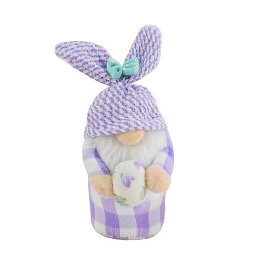 YIZITU Osterdekoration Doll Holiday Holding Eggs Doll Feindliche Kaninchen Eier Gesichtsloses Handgemachtes Kaninchen Zwergdekoration von YIZITU